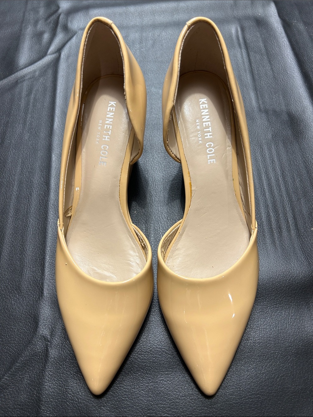 Kenneth Cole Women's Tan Patent Pointed-Toe Pumps